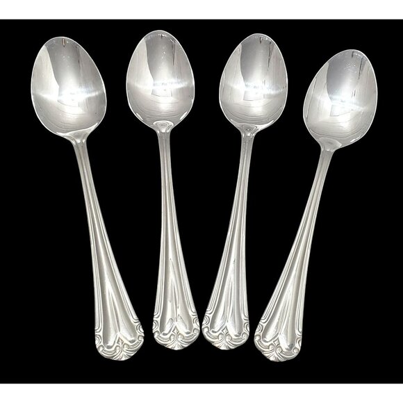 Hampton Silversmiths Katrinka 4 Oval Soup Spoons Stainless Replacement Place 215 - Picture 1 of 8